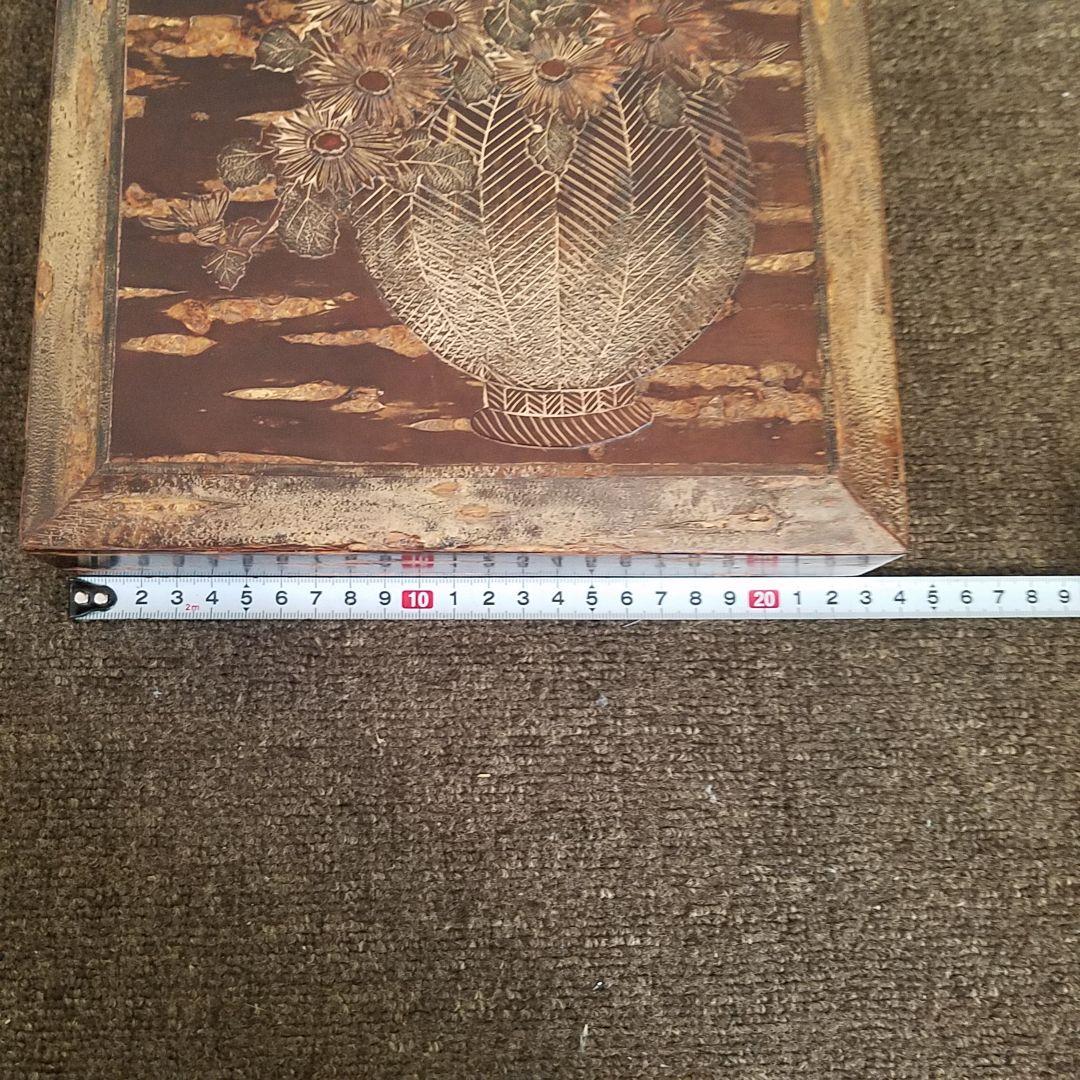 桜皮(かば)細工 内塗り硯箱 花籠細工　秋田県角館伝統工芸品