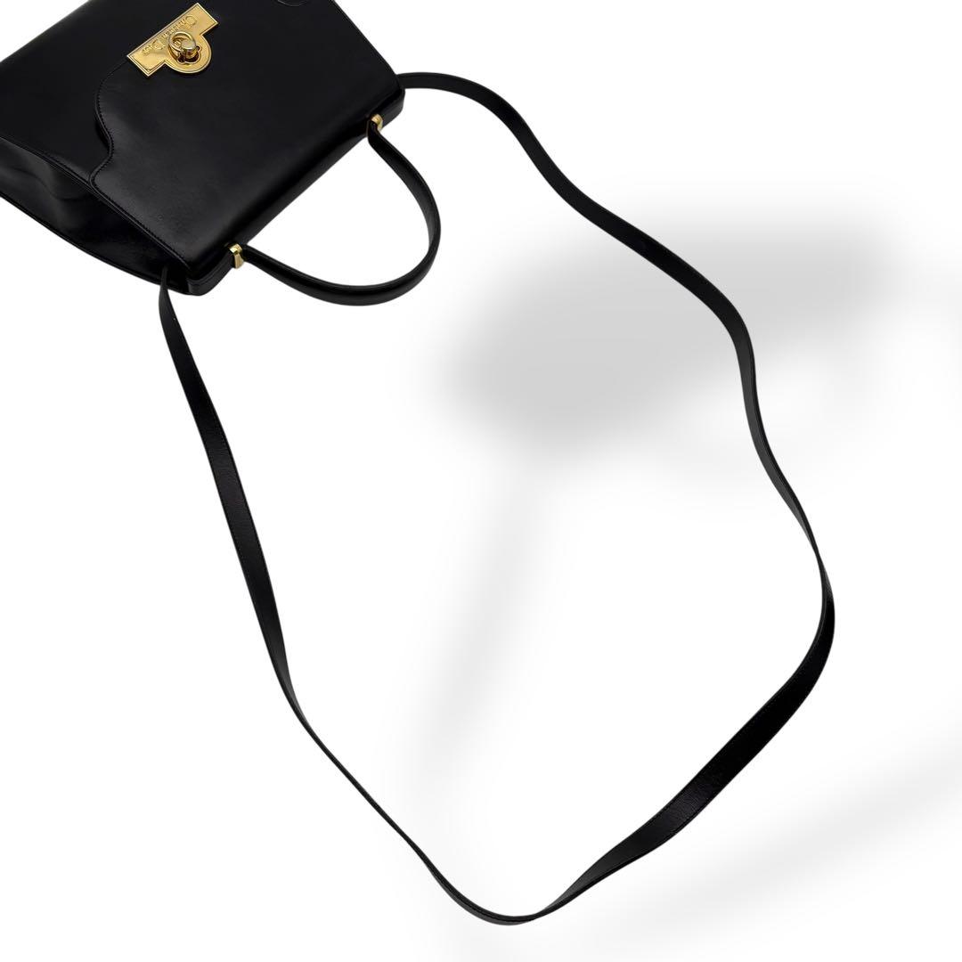 クリスチャンディオール ハンドバッグ ショルダーバッグ レザー ヴィンテージ 黒