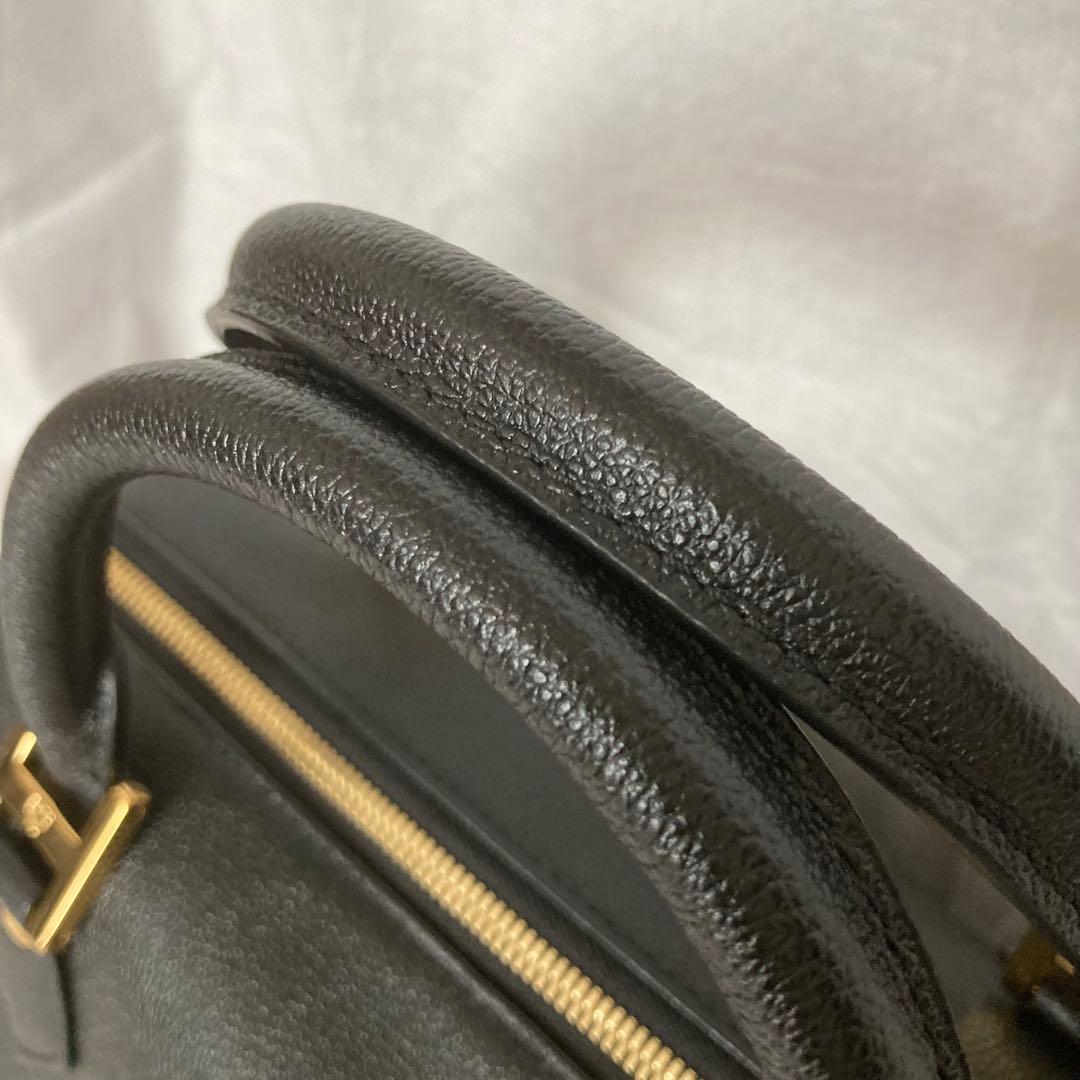 未使用品　MCM　ハンドバッグ　オールレザー　ロゴプレート　ボストン　保存袋付