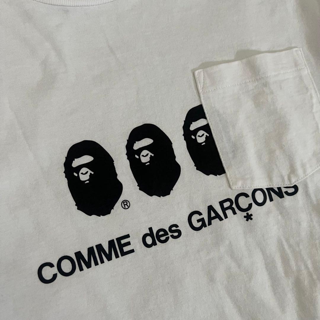 コムデギャルソン エイプ コラボ　Tシャツ　メンズ　M 半袖　白　ホワイト