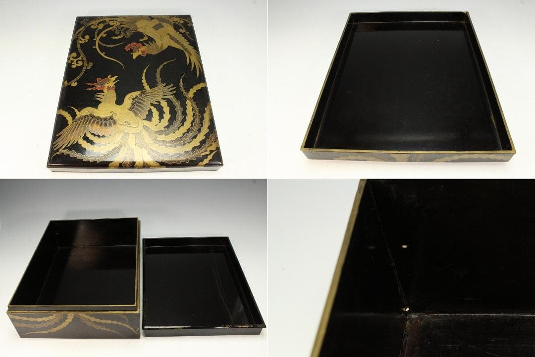 双鳳凰蒔絵 時代 文庫箱(K-XA907)