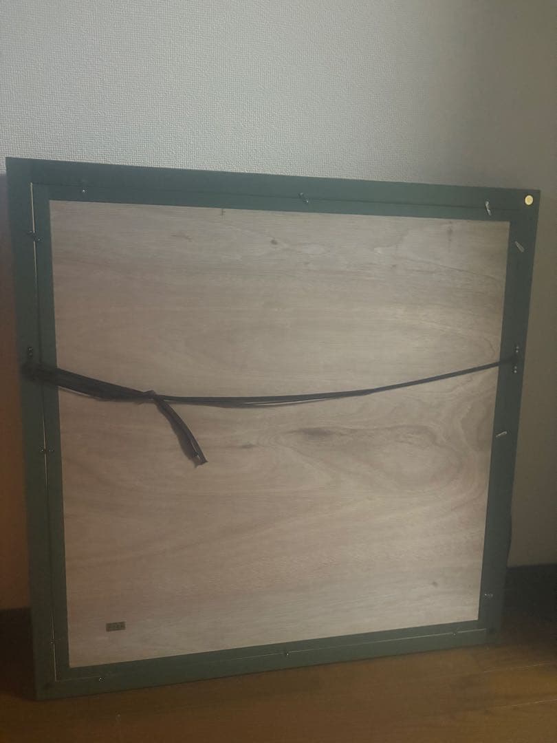 アブドゥル・ムクラ 油絵　暗闇を歩くサイ 　額付き84.5×84.5