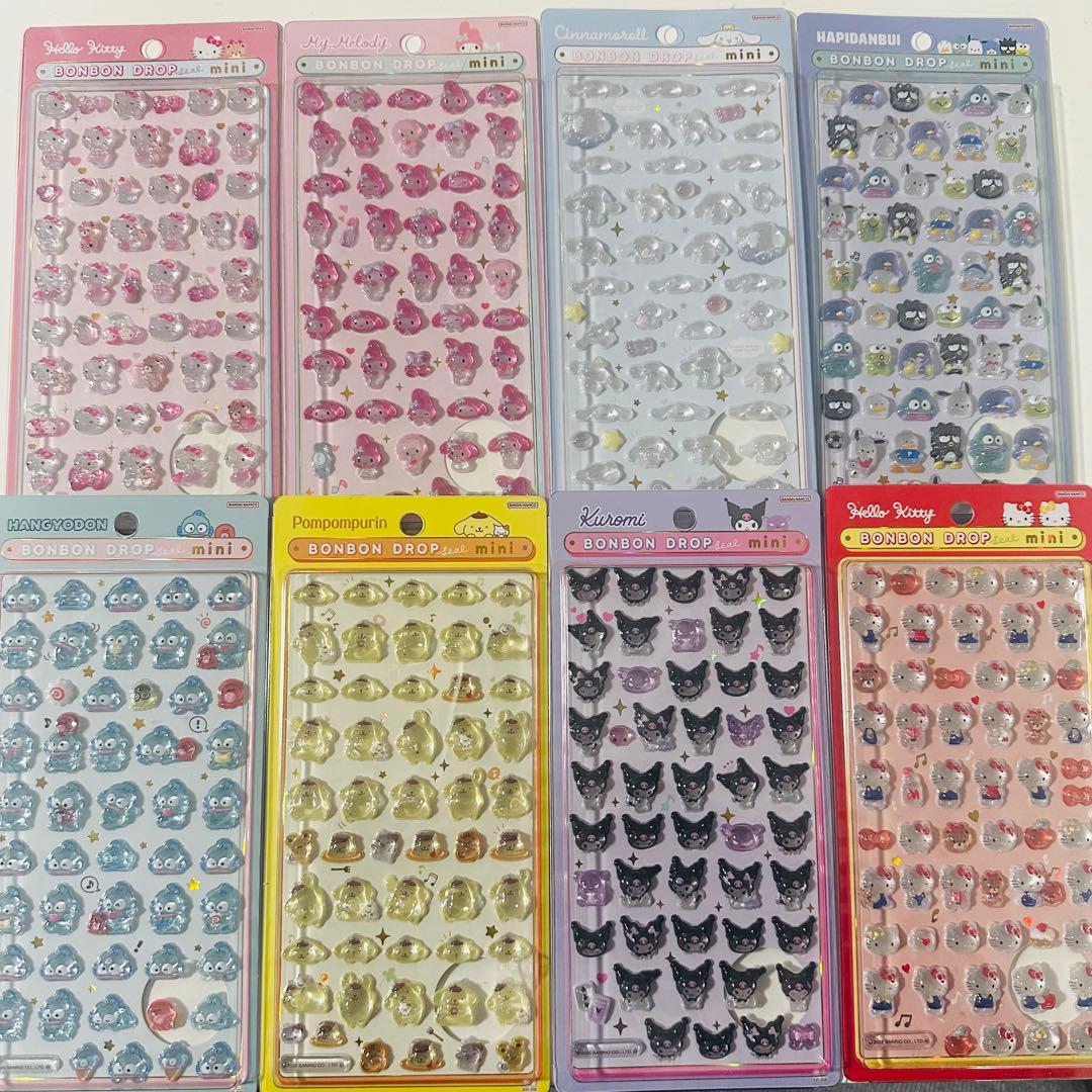 【国内正規品】サンリオ　ボンボンドロップシールmini コンプ 8種　セット