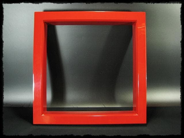 茶平 一斎 輪島名工 朱塗 炉縁 千家 炉壇 茶道具 共箱 e226