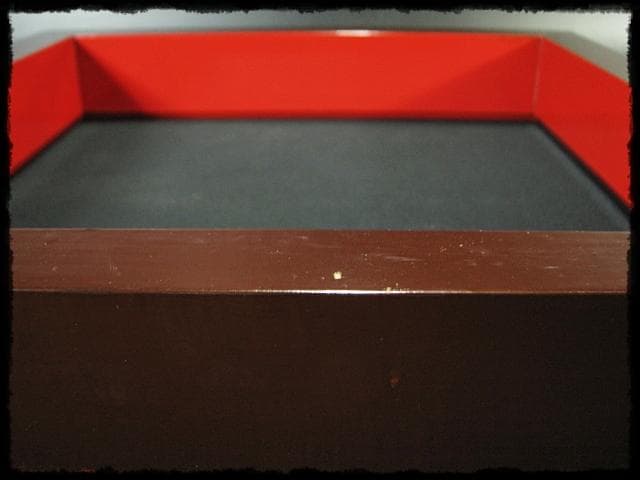 茶平 一斎 輪島名工 朱塗 炉縁 千家 炉壇 茶道具 共箱 e226