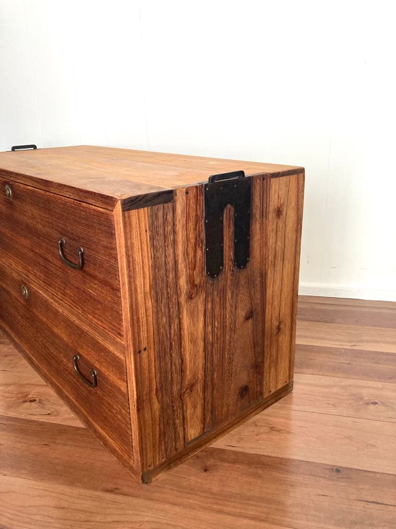 【メンテ済】アンティークの収納棚　ローボード　テレビ台　総桐　引出し2杯