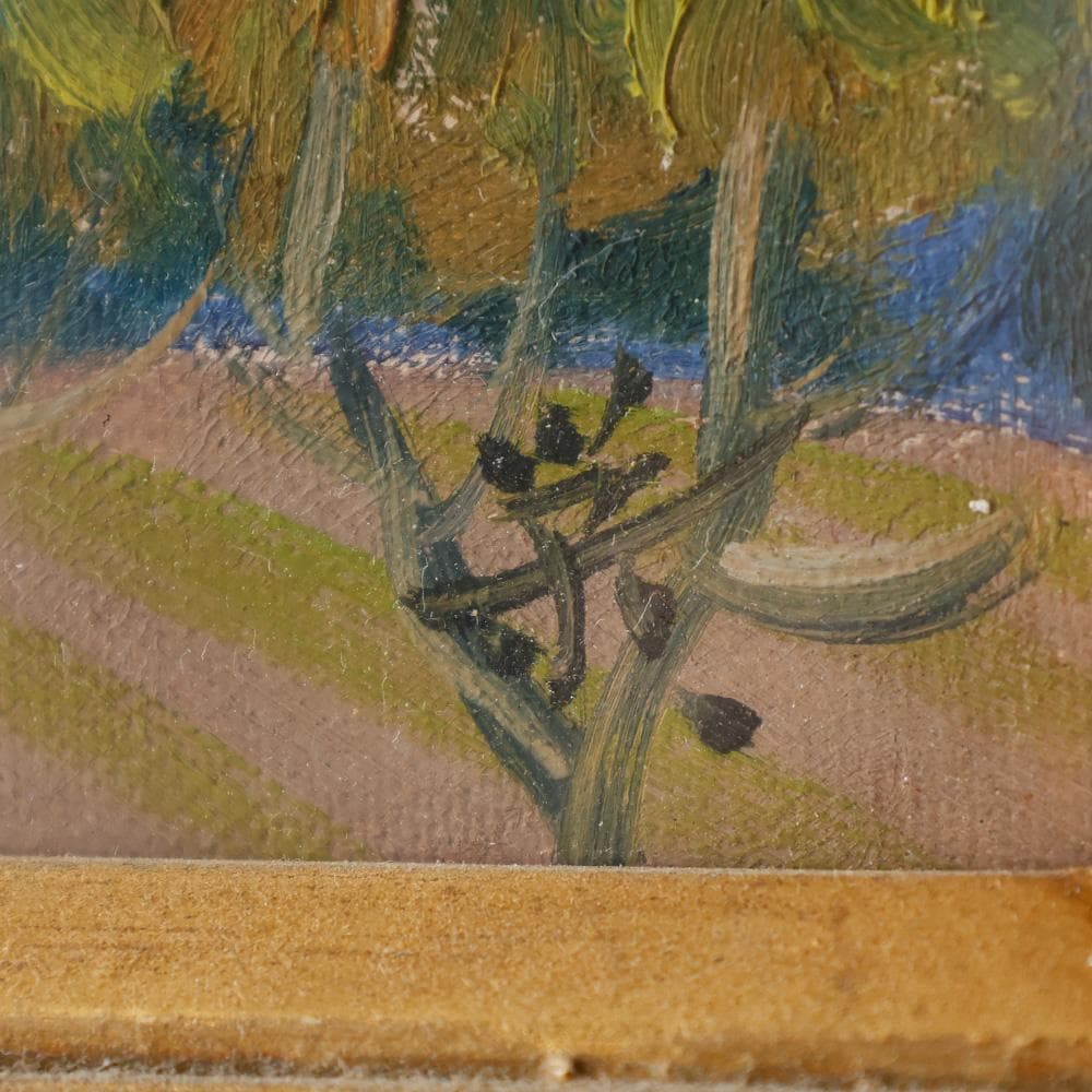 栄一画「 武甲山 」絵画 油彩 額装 P1号 額縦30㎝横37㎝