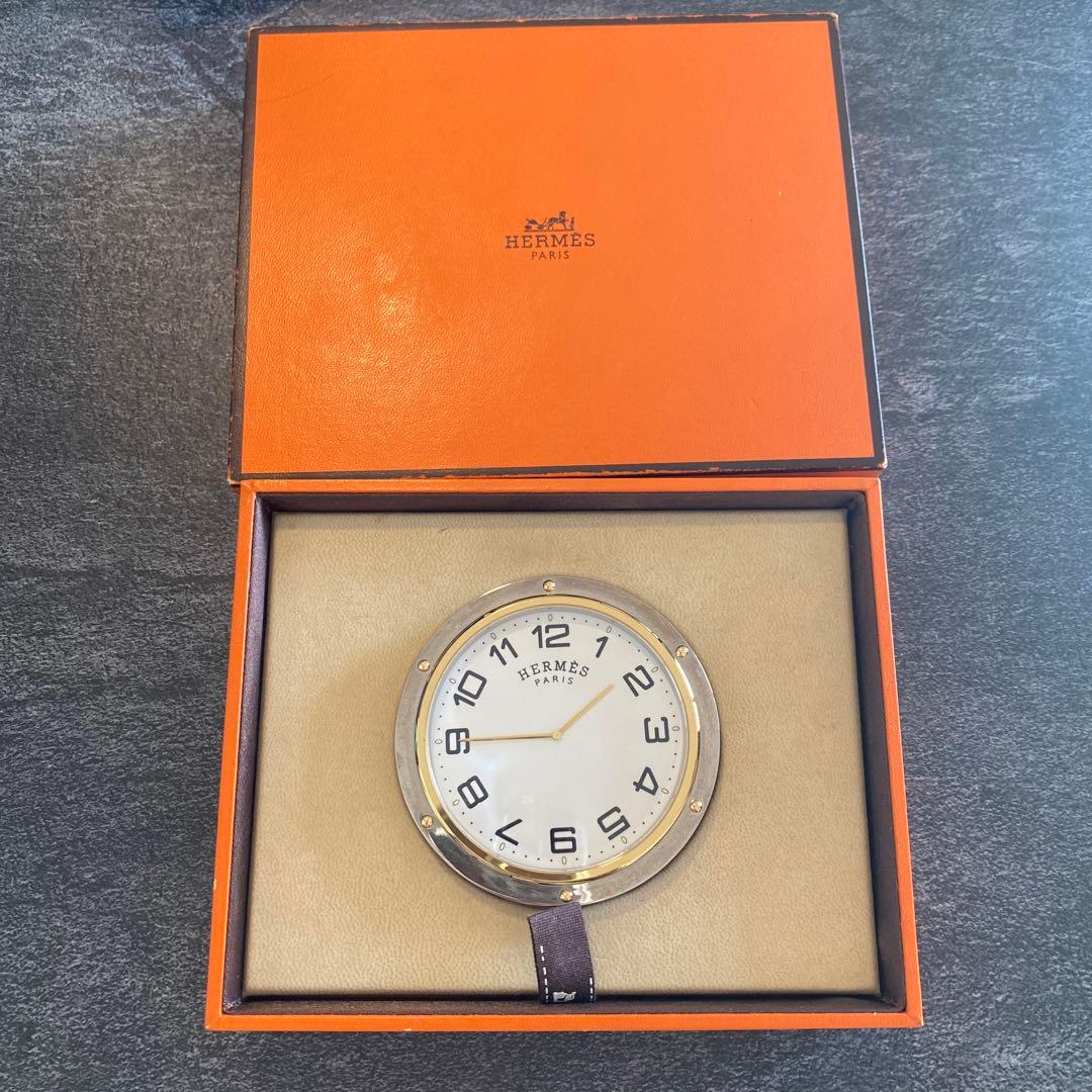 HERMES 置き時計 シルバー ゴールド