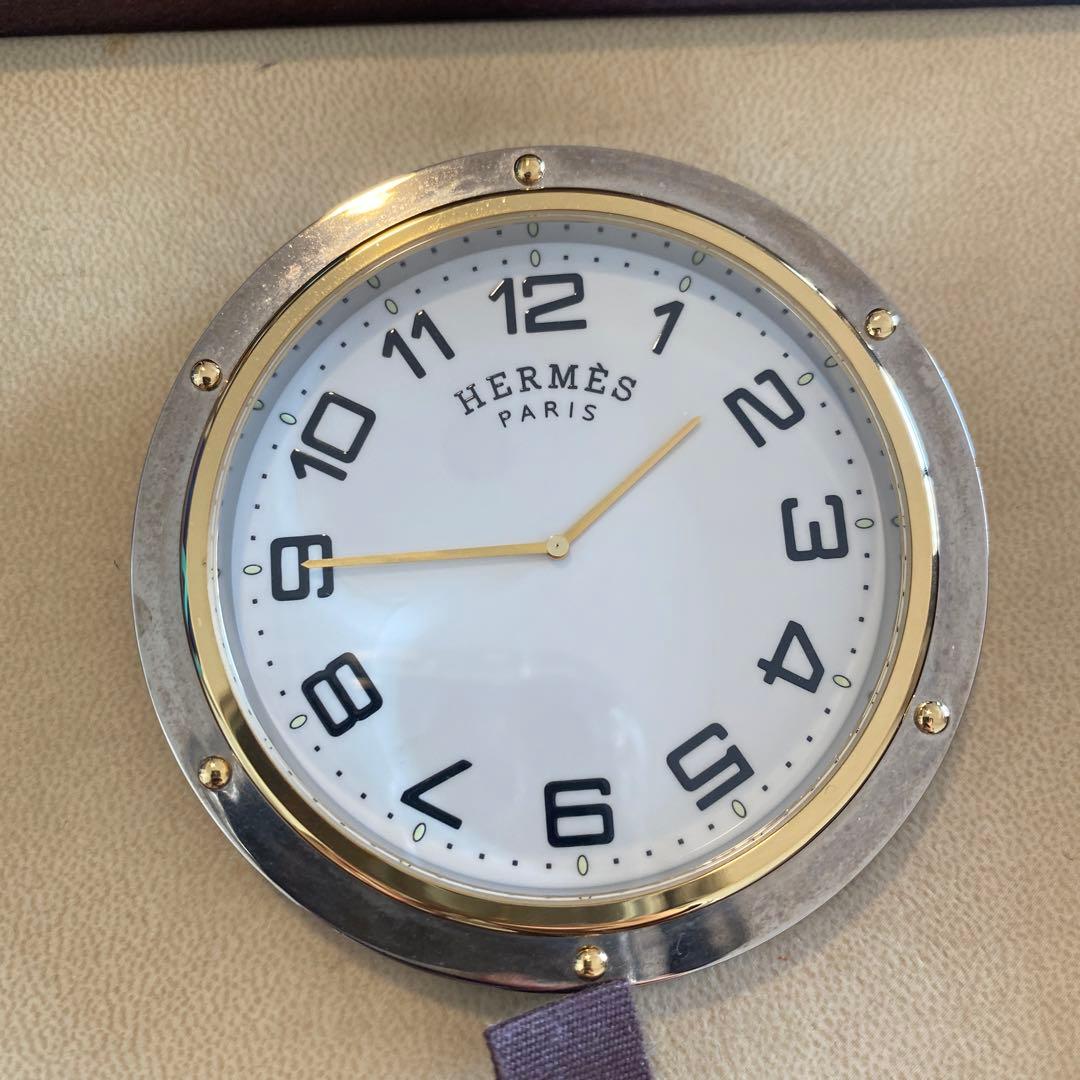 HERMES 置き時計 シルバー ゴールド