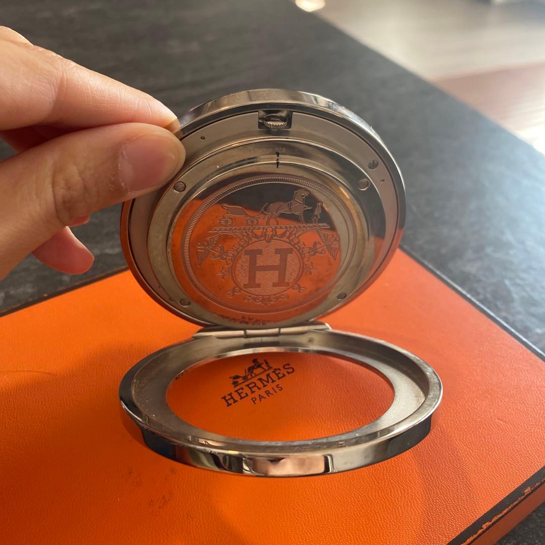 HERMES 置き時計 シルバー ゴールド