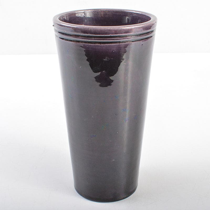 真葛焼　宮川香斎作　紫交趾　花入　書付箱　M　R5397