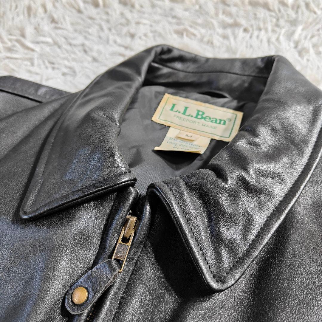 希少USA　80s エルエルビーン　レザージャケット　ブルゾン　山羊革　黒　M