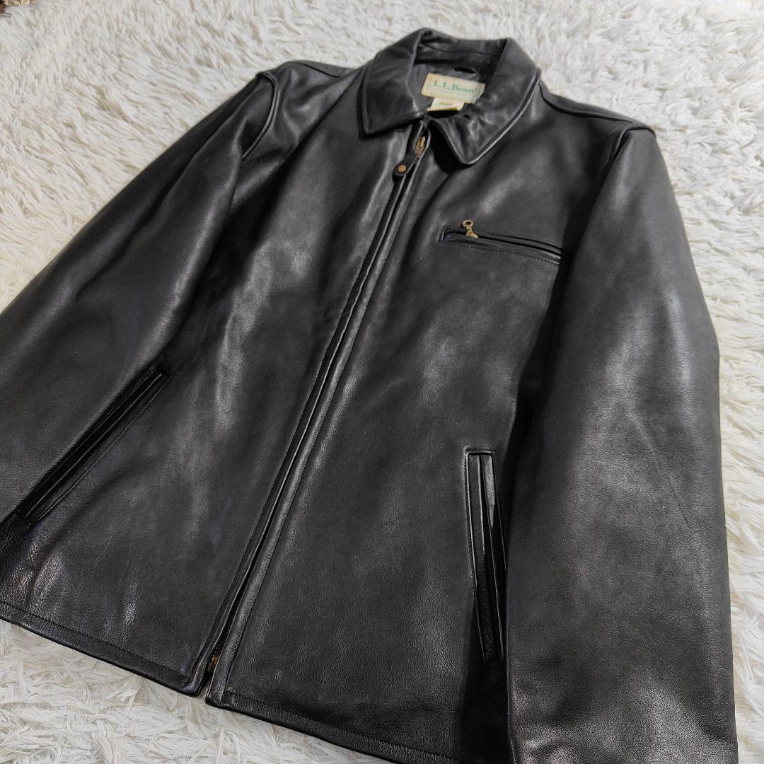 希少USA　80s エルエルビーン　レザージャケット　ブルゾン　山羊革　黒　M