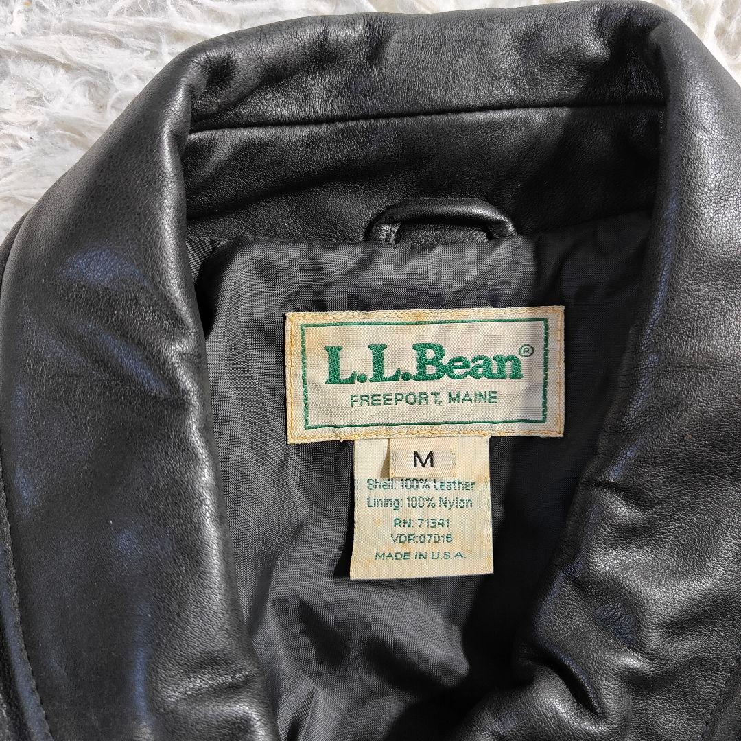 希少USA　80s エルエルビーン　レザージャケット　ブルゾン　山羊革　黒　M