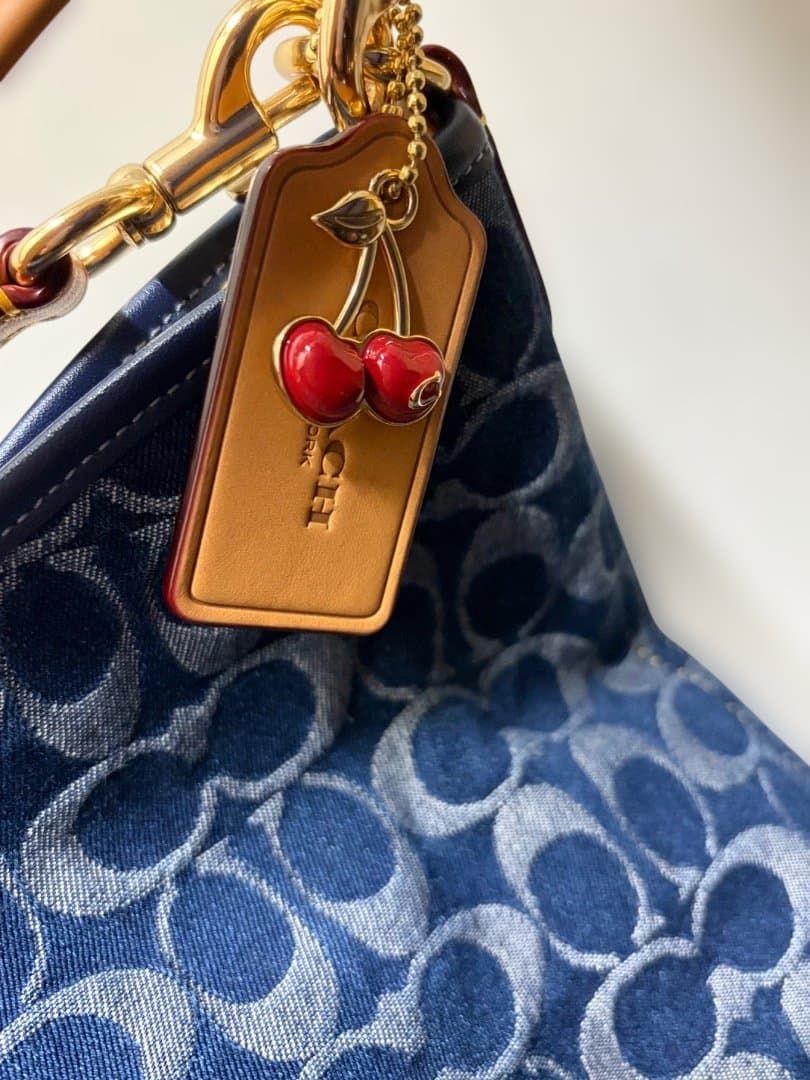 専用　コーチ シグネチャー デニム ショルダー バッグ ブルー CY697