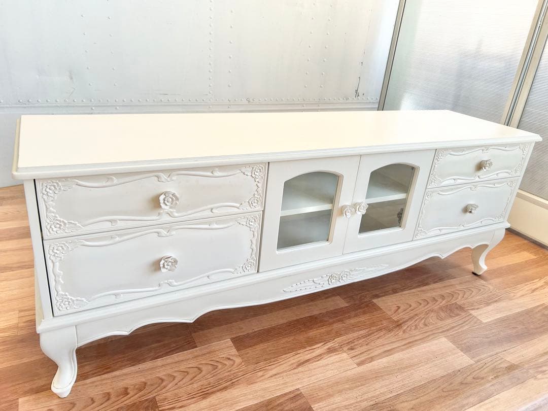 664 プリンセスローズ様ホワイト 白　猫脚 150 イタリア　リビング　a