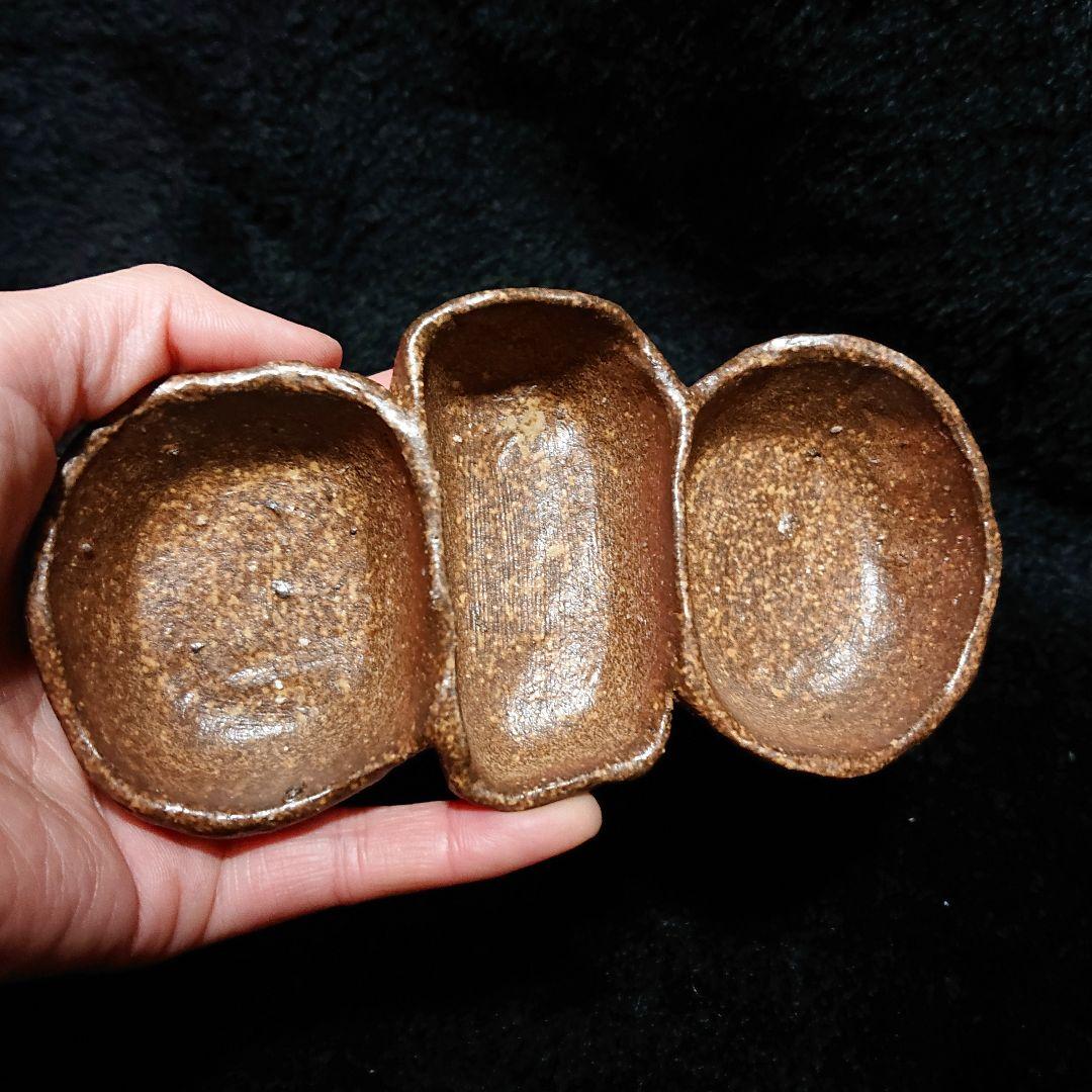 【2326】皿、三連小鉢…備前焼