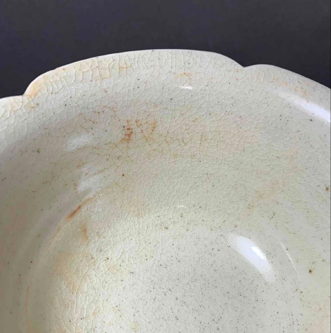 中国 無地輪花碗　f2250218