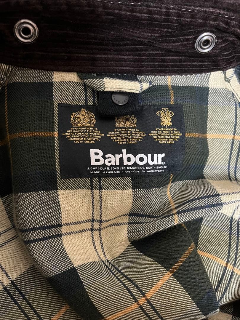 barbour 36 オリーブ コーデュロイ襟ジャケット　ビデイル　バブアー