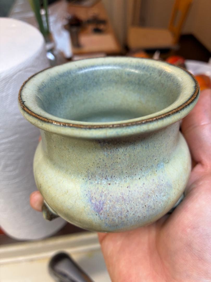 元時代　月白釉　鈞窯　香炉　中国　古美術　貴重