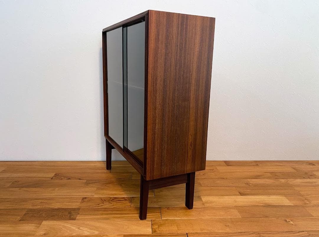 1960s ヴィンテージ チーク ガラスキャビネット 仕上済