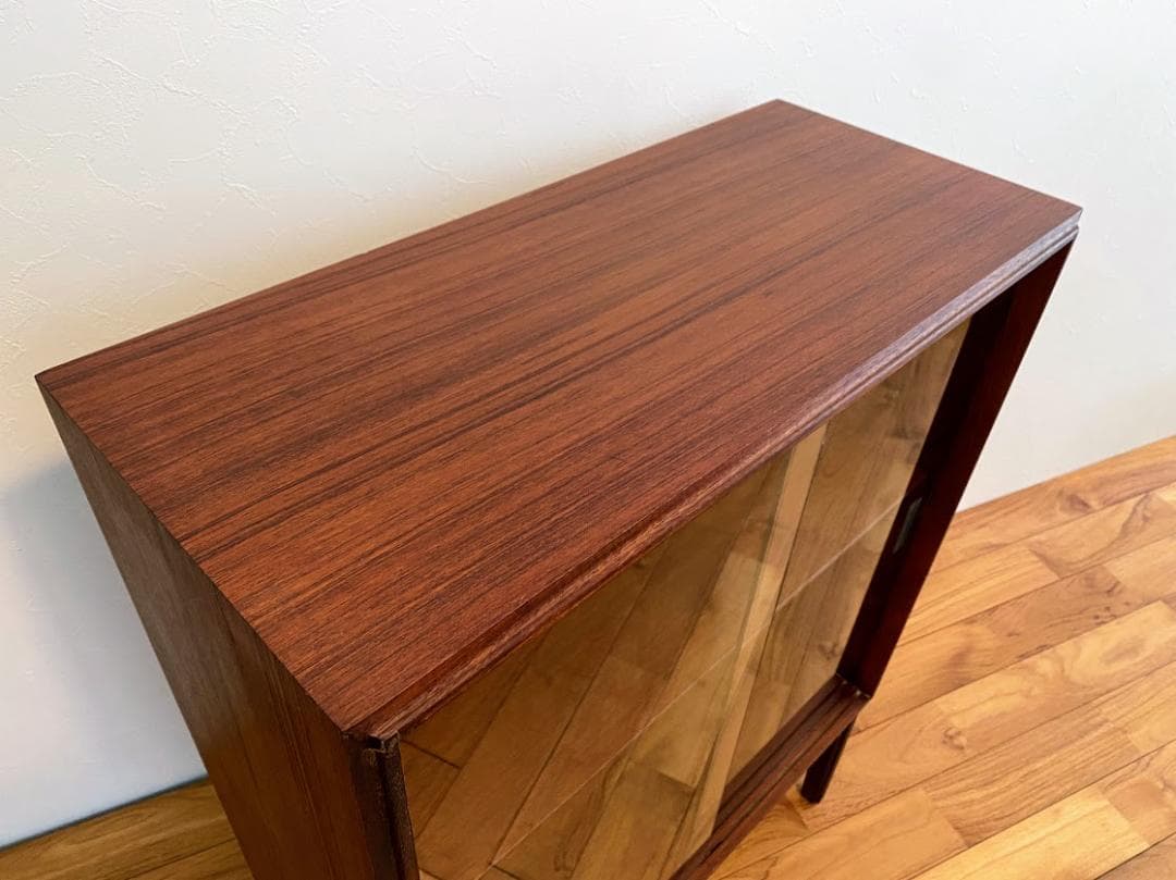 1960s ヴィンテージ チーク ガラスキャビネット 仕上済