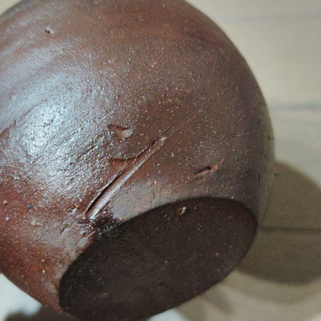 備前焼　閑谷窯　陶器 赤茶色 小型 陶芸作品 木箱付き