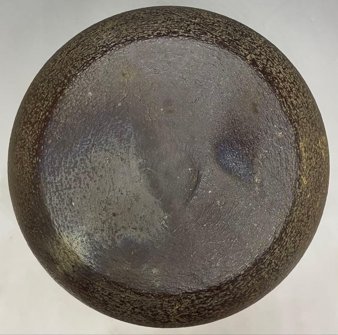 金森紹栄　竹文千筋筒釜　共箱　栞　e0308