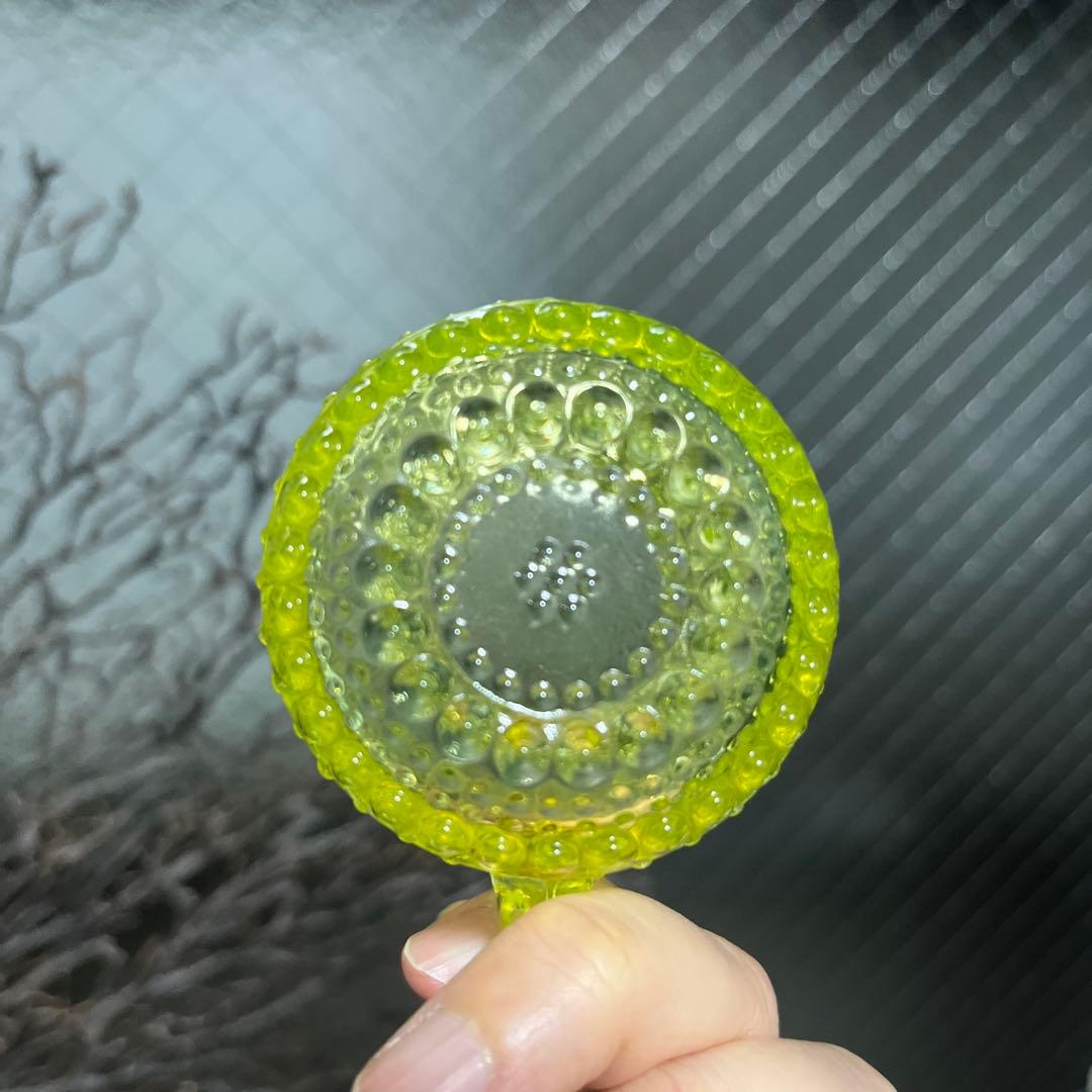 骨董　時代ガラス　フィンランド　グラッポニア マグカップ　ウランガラス１客④