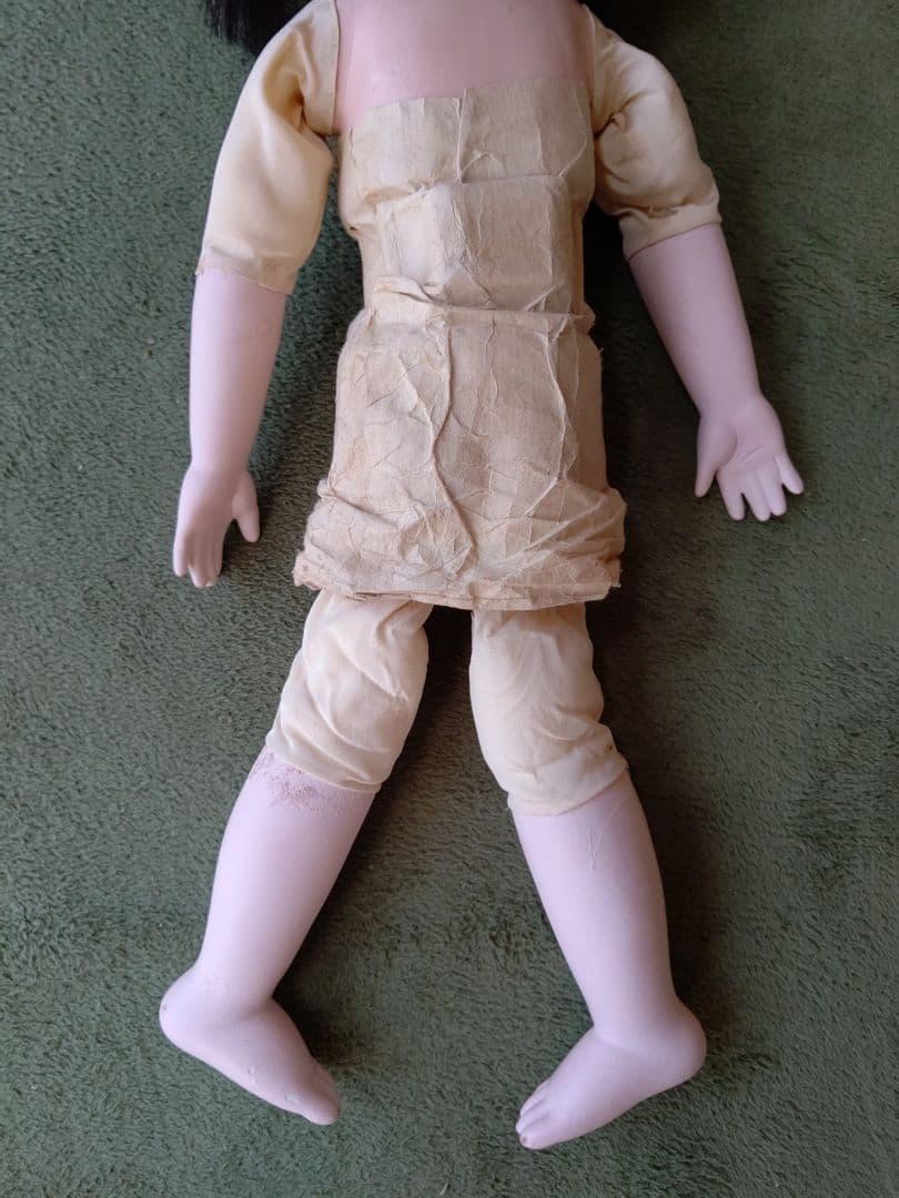 最終価格 大正期 修復済み 市松人形 在銘 約52㎝ 髪貼り替え 人毛 光龍斎系