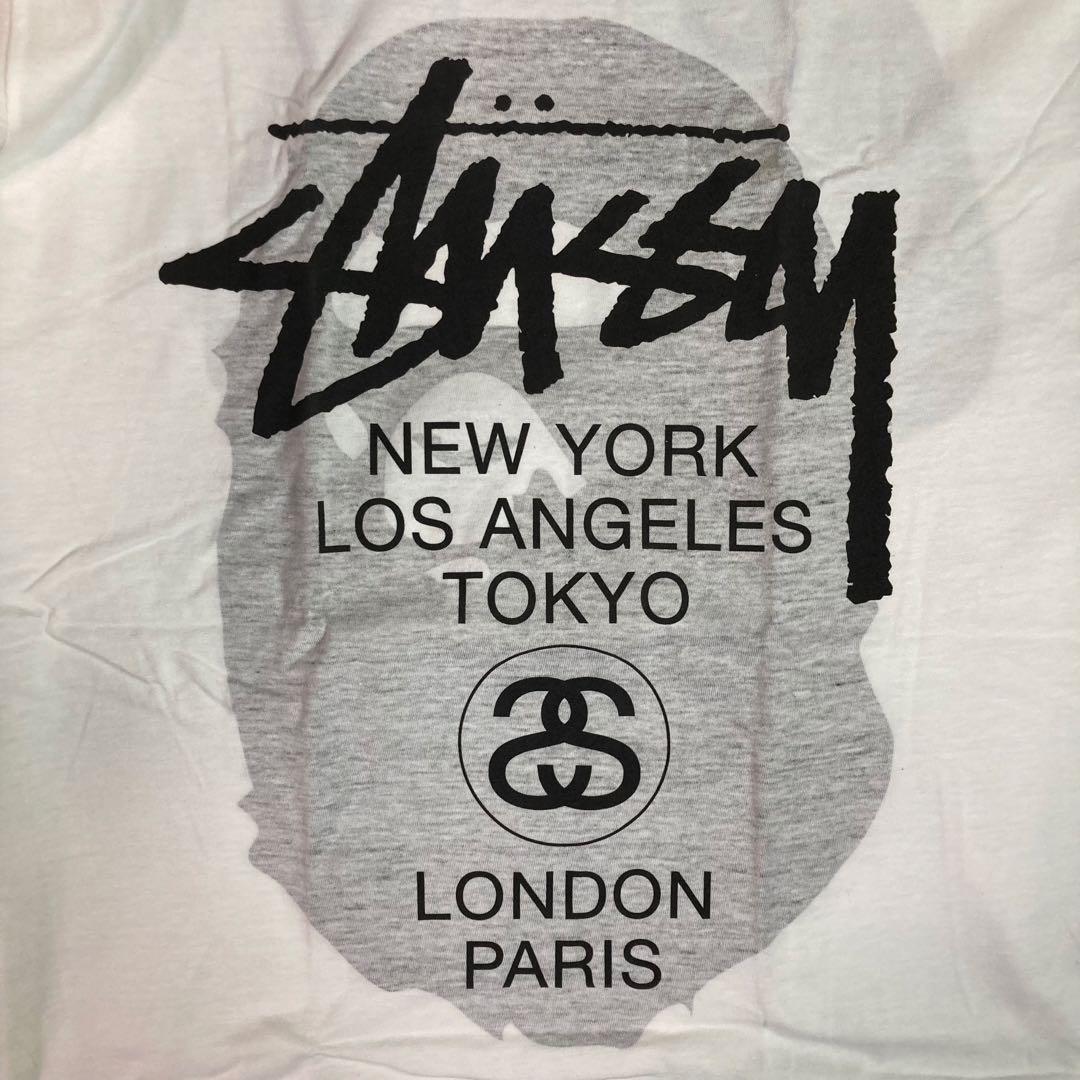 【新品未使用】ステューシー×アベイシングエイプ ワールドツアーT Mサイズ