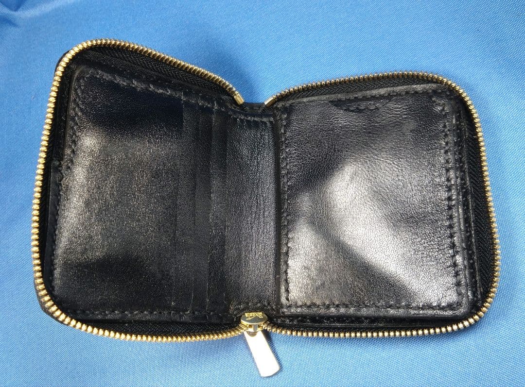レザークラフト コードバン★HG コンパクトファスナー二つ折り財布【写真現品】