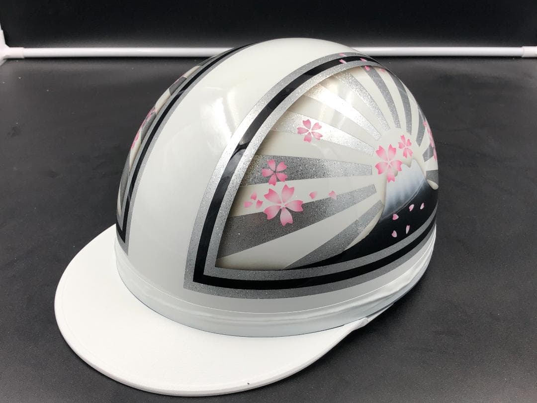 コルク半　カスタム　富士日章　三つボタン　ホワイトシルバー　ラメ　桜　高級クリヤ