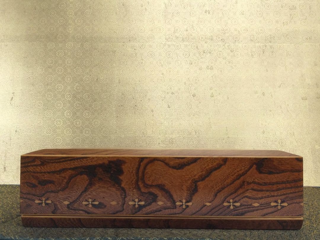 【お値下げしました！】欅造　木象嵌　色紙箱　常信