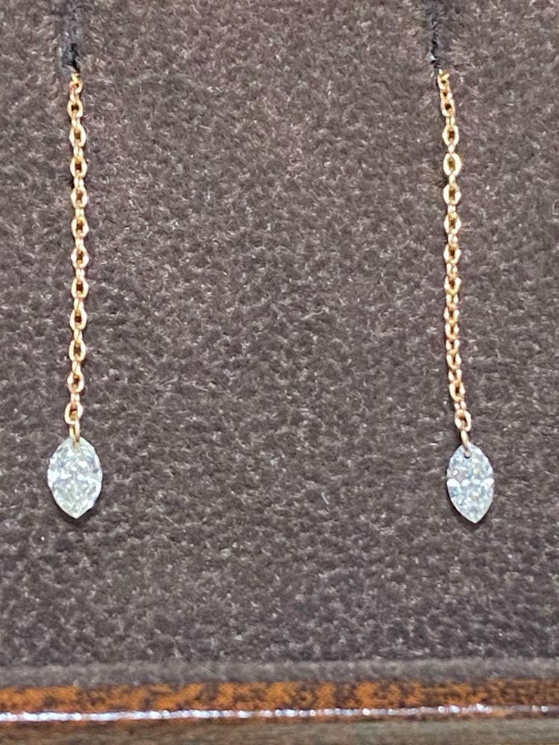 ROCCA チェーンピアス PGダイヤモンドK18 箱付き