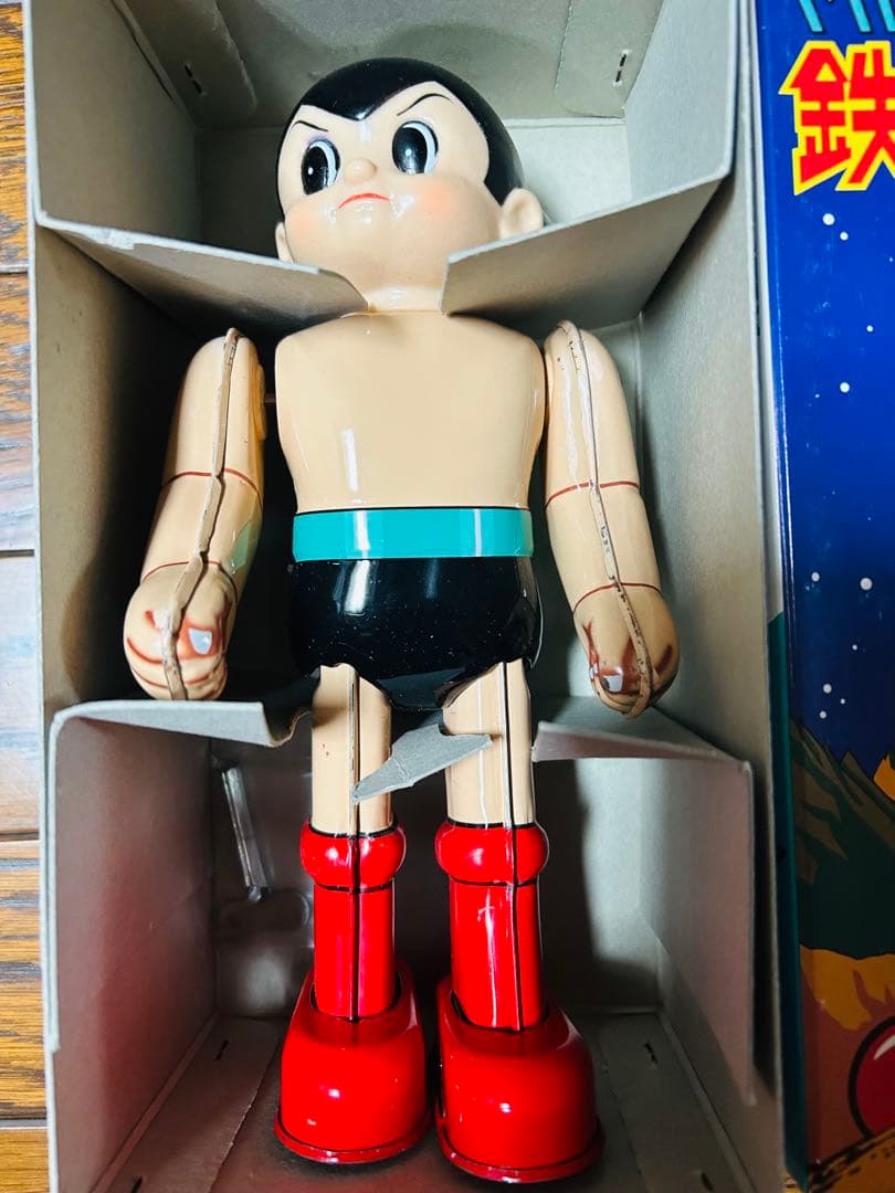 【美品】手塚プロダクション ビリケン商会 ゼンマイ　ブリキ 鉄腕アトム 箱入り