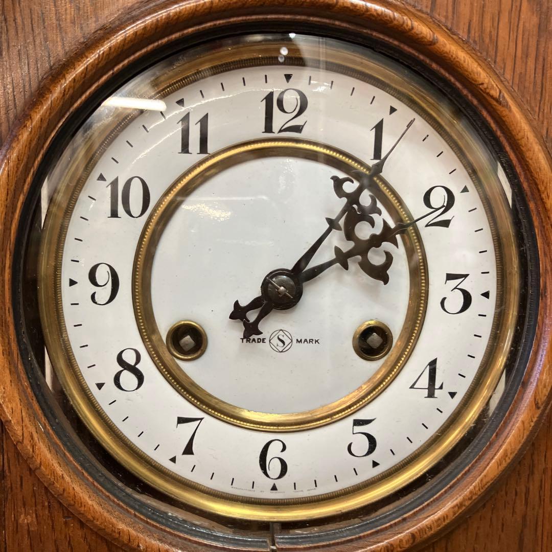 アンティーク 精工舎 スリゲル型 節硝子 TRADE MARK ゼンマイ式 時計