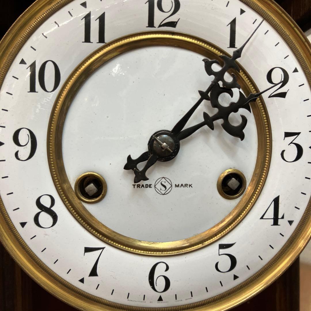 アンティーク 精工舎 スリゲル型 節硝子 TRADE MARK ゼンマイ式 時計