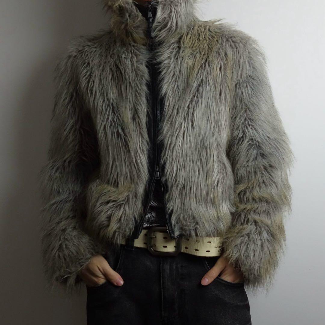 ジャケット・アウター 90s Armani Jeans Fake Fur Leather Jacket