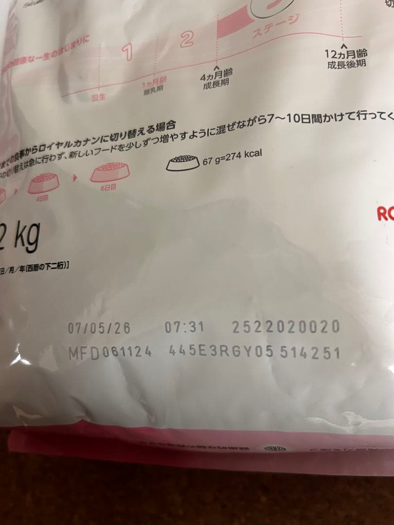  CANIN 成長後期の子猫用ドライフード 2kg 2袋