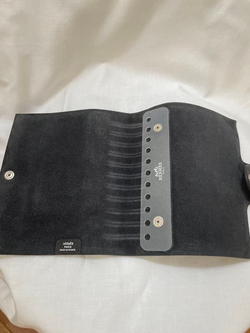 HERMÈS エルメス 黒 レザー リングバインダー　 メモ帳