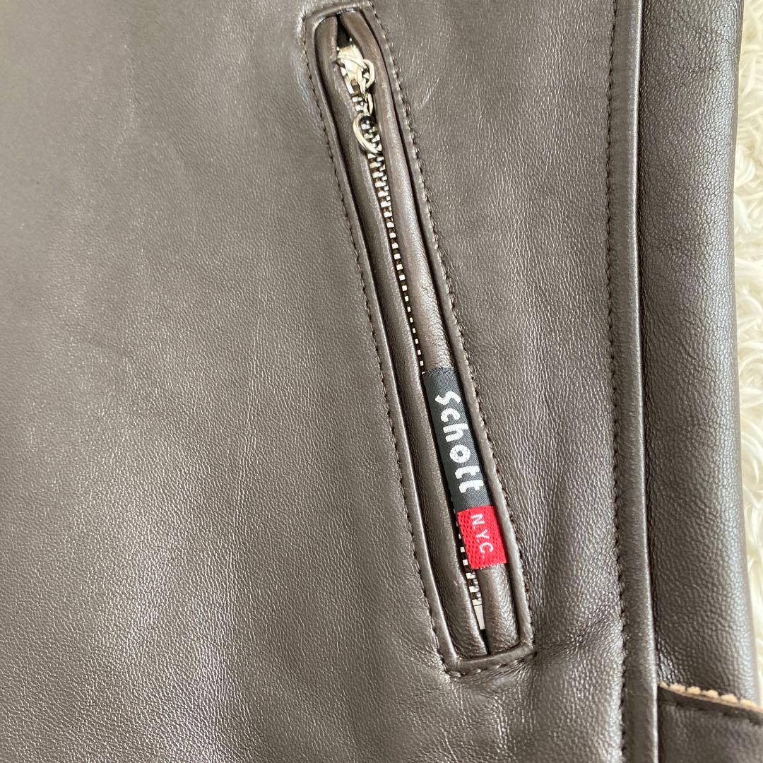 美品！Schott ソリッドクラシックレーサー シングルライダースジャケット