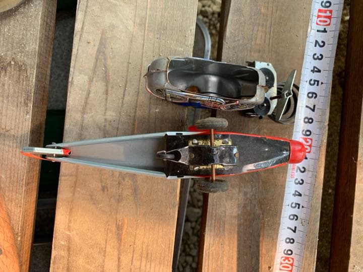 ブリキのおもちゃ　白バイ　ヘリコプターセット　不具合あり