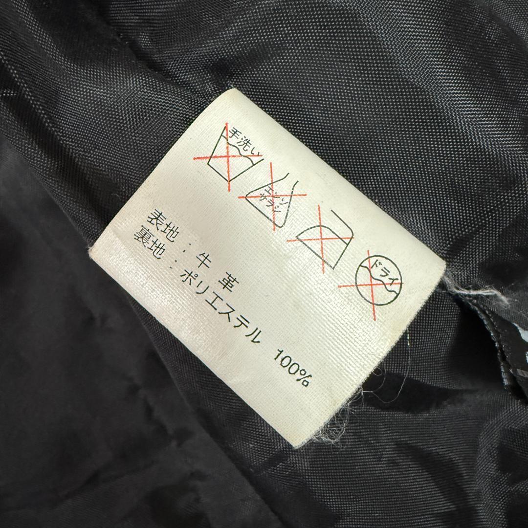 希少✨AVIREX 襟付き シングルライダースジャケット M ブラック レザー◎