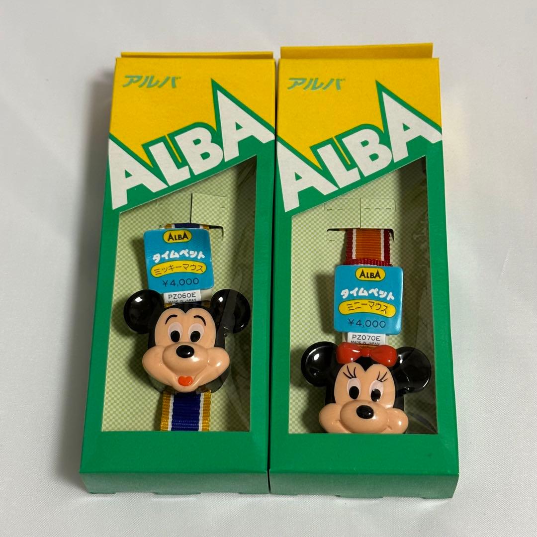 【未使用品】ディズニー/ミッキー&ミニー/ALBA/アルバ/ヴィンテージ/腕時計