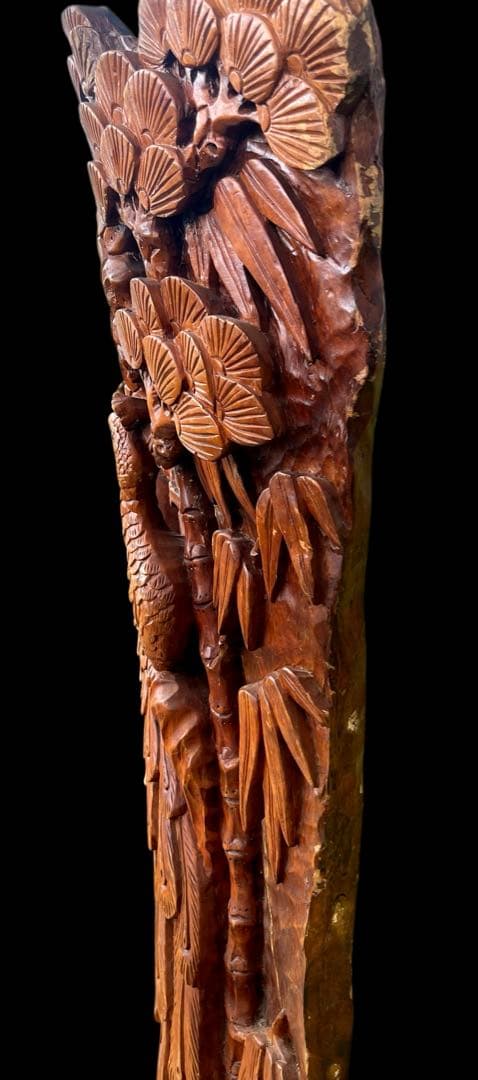 一刀彫⭐️アンティーク⭐️骨董⭐️衝立⭐️天然木⭐️孔雀⭐️重量物‼️‼️