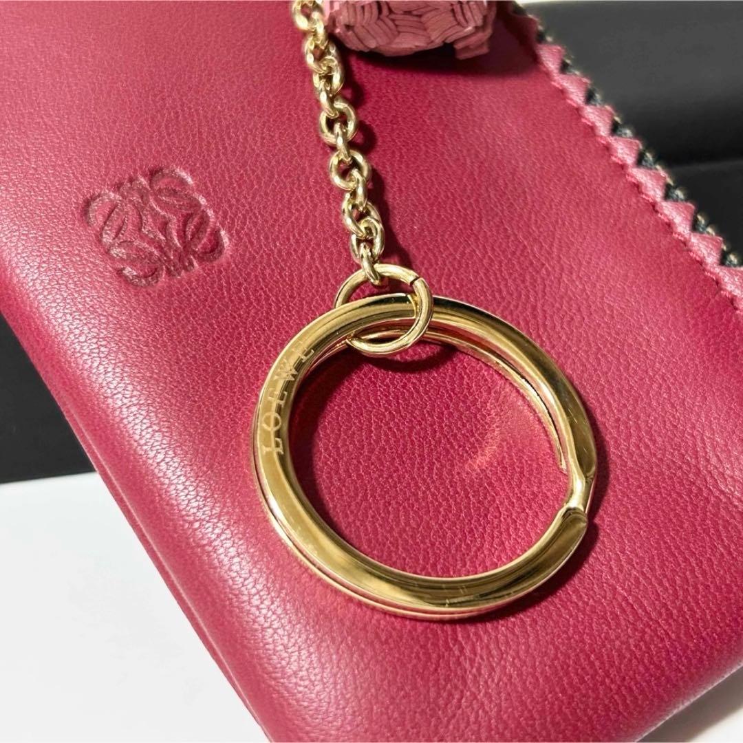 極美品 LOEWE ロエベ アナグラム ナッパレザー タッセル ケース