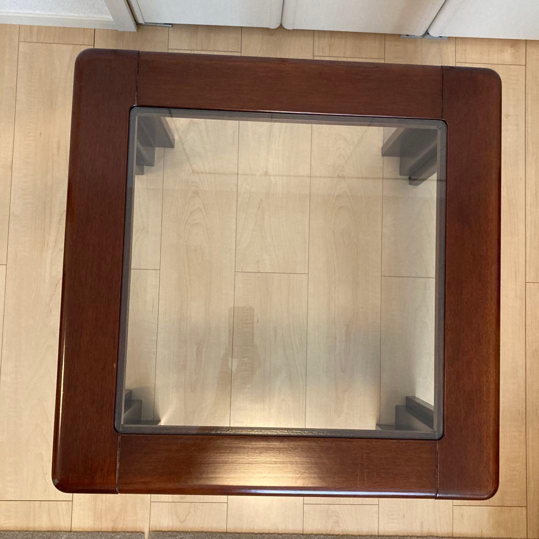 【レア】ビンテージ　カリモク　天板ガラス　サイドテーブル　karimoku