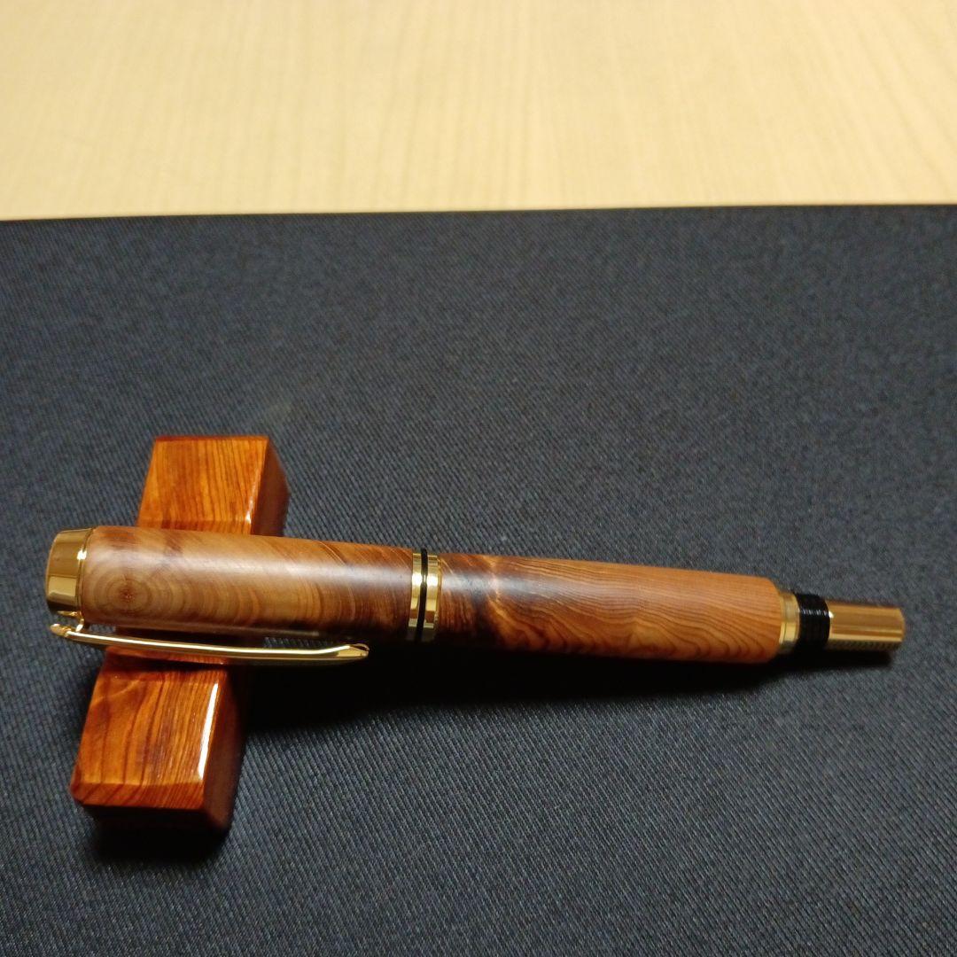 銘木屋久杉　光明、油木　万年筆