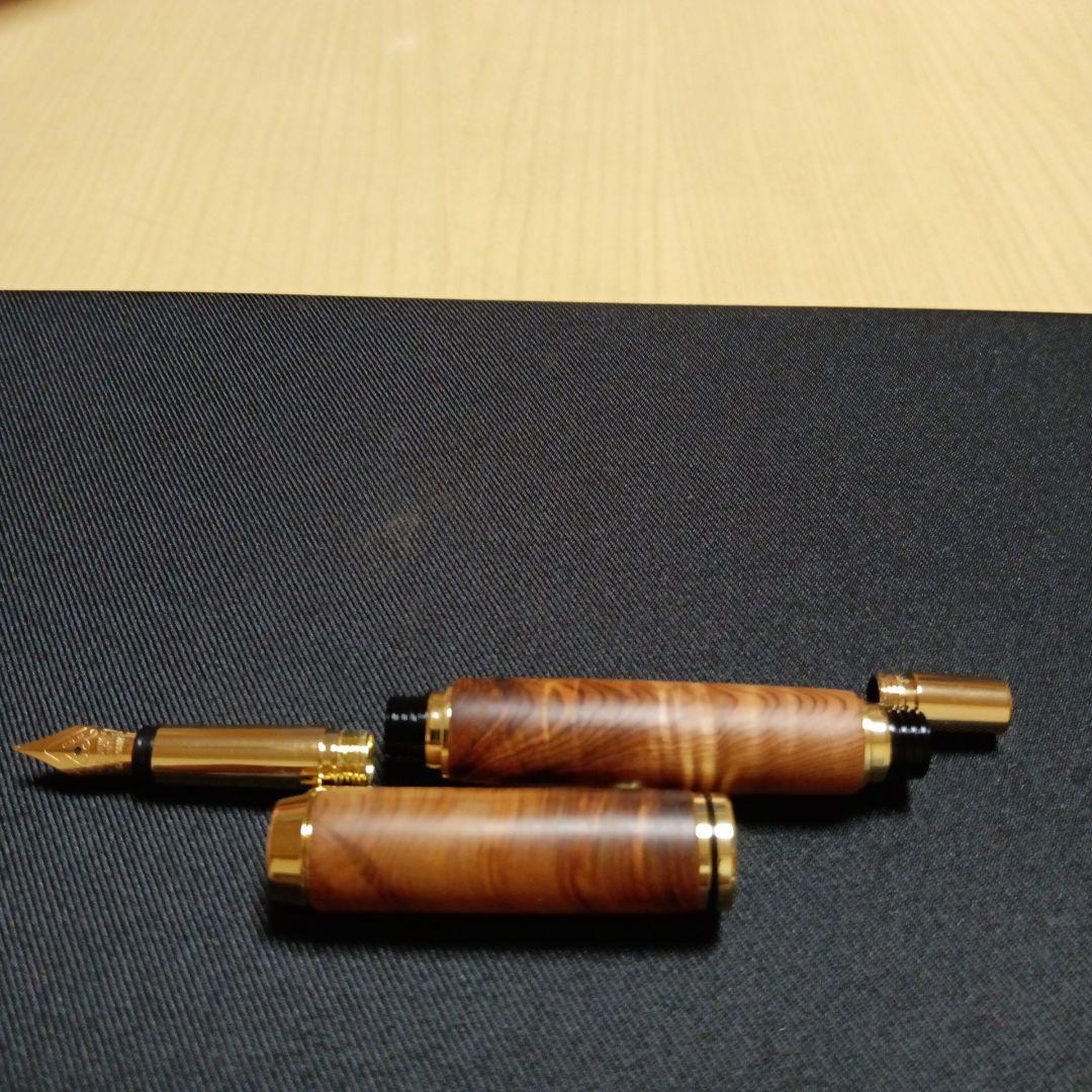 銘木屋久杉　光明、油木　万年筆